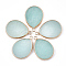 Natural White Jade Pendants, with Brass Findings, Dyed, teardrop, Golden, 30.5x21~22x3~3.5mm, Hole: 2mm