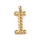 316 Surgical Stainless Steel Pendants & Charms, Golden, Letter I, 14.5x5.5x2mm, Hole: 2mm