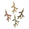 Brass Micro Pave Cubic Zirconia Pendants, Branch/Coral, Real 18K Gold Plated, Lead Free & Cadmium Free, Long-Lasting Plated, Mixed Color, 37.5x22x4mm, Hole: 3x5mm