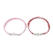 2Pcs 2 Color Triple Star Zinc Alloy Link Bracelets Set, Waxed Polyester Cord Adjustable Bracelets, Pink, Inner Diameter: 1-3/4~3-1/8 inch(4.3~7.9cm), 1Pc/color