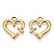 Ion Plating(IP) 304 Stainless Steel Pendants, Heart with Cross Charm, Real 18K Gold Plated, 20.5x19x2.5mm, Hole: 2.5mm