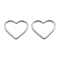 Non-Tarnish 304 Stainless Steel Linking Rings, Heart, Stainless Steel Color, 24x28x2mm