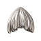 304 Stainless Steel Cabochons, Fishtail, Stainless Steel Color, 15.5x16x2mm