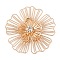 Brass Bead Caps, with Rhinestone, Etched Metal Embellishments, Cadmium Free & Nickel Free & Lead Free, Flower, Light Gold, 24x23.5x4mm