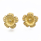 Brass Charms, Nickel Free, Flower, Raw(Unplated), 8x8.5x6.5mm, Hole: 2mm