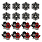 16Pcs 2 Style Christmas Theme Gloves & Snowflake Shape Non-woven Fabrics Appliques, with Glass Rhinestone, Costume Hat Bag Ornament Accessories, Mixed Patterns, 38.5~46x42~45x3~3.5mm
