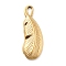 304 Stainless Steel Pendants, Feather Charm, Real 18K Gold Plated, 20x7x2mm, Hole: 1.4mm