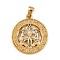 304 Stainless Steel Pendant Rhinestones Settings, Ion Plating(IP), Flat Round with Constellation, Golden, Gemini, Fit 1.8mm Rhinestones, 29x25.5x3.5mm, Hole: 4.5x3mm