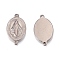 Tarnish Resistant 304 Stainless Steel Links Connectors, Oval with Jesus, for Easter, Stainless Steel Color, 15x9x2mm