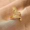 Brass Micro Pave Cubic Zirconia Adjustable Open Cuff Rings for Women, Cadmium Free & Lead Free, Sea Horse, Real 18K Gold Plated, 29mm, Inner Diameter: 18mm