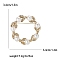 Alloy and Clear Glass Rhinestone Ring Brooch, Flower Garland Pins with White Imitation Pearl, Golden, 34mm