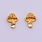 Alloy Cabochons, UV Resin Filling Materilal, Cadmium Free & Lead Free, Mushroom, Golden, 8x6x1.5mm