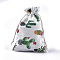 Polycotton(Polyester Cotton) Packing Pouches Drawstring Bags, with Cactus Printed, Colorful, 18x13cm