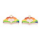 Rainbow Color Pride Alloy Enamel Pendants, Double Hand with Heart Word Love Charms, Light Gold, Colorful, 13.5x22.5x1.5mm, Hole: 2mm