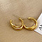304 Stainless Steel Twists Half Hoop Earrings, Golden