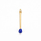 Brass Enamel Pendants, with Jump Ring, Cadmium Free & Nickel Free & Lead Free, Match, Real 16K Gold Plated, Blue, 30x4.5mm, Jump Ring: 5x1mm, 3mm inner diameter