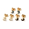 Ion Plating(IP) Enamel Crescent Moon with Star Stud Earrings with 316 Surgical Stainless Steel Pins, Gold Plated 304 Stainless Steel Jewelry for Women, Mixed Color, 6x5mm, Pin: 0.8mm