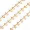 Handmade Brass Curb Chains, Soldered, with Spool, Flat Round, Real 18K Gold Plated, 3x1.5x0.5mm, about 16.4 Feet(5m)/roll