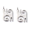 Brass Pendants, Long-Lasting Plated, Adinkra Symbols, Platinum, 17.5x10.5x1.2mm, Hole: 1.5mm