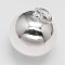 Round 925 Sterling Silver Pendants, Silver, 18mm, Hole: 5mm, ring: 7mm