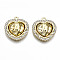 Rack Plating Alloy Crystal Rhinestone Pendants, with Plastic, Cadmium Free & Lead Free, Heart, Light Gold, Gold, 22.5x21x6mm, Hole: 1.8mm