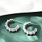 Flower Brass ABS Imitation Pearl Stud Earrings, Long-Lasting Plated, Cadmium Free & Lead Free, Rack Plating, Platinum, 24x7.5mm