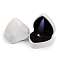 Heart Shaped Plastic Ring Storage Boxes, Jewelry Ring Gift Case with Velvet Inside and LED Light, White, 7.15x6.4x4.35cm