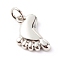 Brass Pendants, with Jump Ring, Cadmium Free & Lead Free, Footprint, Platinum, 19x10x2.5mm, Hole: 3.5mm