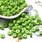 Opaque Colours Glass Seed Beads, Column, Lawn Green, 6x3mm, Hole: 1.4mm, about 2027pcs/pound