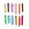 Electroplated Natural Quartz Pendants, with Brass Findings, Bullets, Pointed Pendants, Platinum, Mixed Color, 40~65x7~15mm, Hole: 3mm