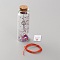 Transparent Glass Wishing Bottle Decoration, with Alloy Key Pendants, Clear, 6.5cm