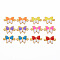 304 Stainless Steel Enamel Links Connectors, Two Tone, Butterfly, Real 16K Gold Plated, Cadmium Free & Nickel Free & Lead Free, Mixed Color, 6.5x10x1mm, Hole: 1mm