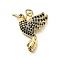 Brass Micro Pave Clear Cubic Zirconia Pendants, Bird Charms, Long-Lasting Plated, Rack Plating, Lead Free & Cadmium Free, with Jump Ring, Real 18K Gold Plated, 22.5x20x4mm, Hole: 3mm