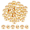 30Pcs Brass Beads, with Rubber Inside, Slider Beads, Nickel Free, Rondelle, Real 18K Gold Plated, 5x2.5mm, Hole: 2mm, Rubber Hole: 1mm