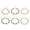 Rack Plating Brass Pave Cubic Zirconia Bear Link Chain Bracelets for Women, Real 18K Gold Plated, Cadmium Free & Lead Free, Long-Lasting Plated, Mixed Color, 7-7/8 inch(20cm)