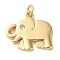 Rack Plating Brass Micro Pave Cubic Zirconia Pendants, Letter Charms, Cadmium Free & Lead Free, Long-Lasting Plated, Elephant, Real 18K Gold Plated, 16x19x3mm, Hole: 1.2mm