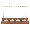 Wooden Earring & Ring Display, Jewelry Display Rack, with Iron & Burlap Findings, Golden, 21.9x9x11.8cm