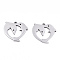 Non-Tarnish 201 Stainless Steel Charms, Laser Cut, Heart with Dolphin, Stainless Steel Color, 14x16x0.9mm, Hole: 1.4mm
