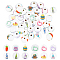 48Pcs 12 Styles Easter Theme Printed Wooden Beads, Round, Mixed Color, 15.5~16x14.5~15mm, Hole: 3.5~4mm, 4pcs/style