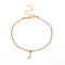 Fashionable and Creative Rhinestone Anklet Bracelets, English Letter J Hip-hop Creative Beach Anklet for Women, Golden