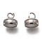 Non-Tarnish 304 Stainless Steel Tube Bails, Loop Bails, Oval, Stainless Steel Color, 8x6.5x5mm, Hole: 2mm