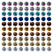 100Pcs 10 Colors Electroplated Natural Lava Rock Beads Strands, Round, Mixed Color, 10mm, Hole: 1.2mm, 10pcs/color