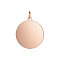 Ion Plating(IP) 304 Stainless Steel Pendants, with Jump Ring, Flat Round Charm, Stamping Blank Tag, Rose Gold, 20.5x18x1.5mm, Hole: 3.5mm