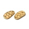 Brass Connector Charms, Double-Sided Textured Egg Links, Raw(Unplated), 14.5x8x1mm, Hole: 1.4mm