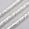 Electroplated Non-magnetic Synthetic Hematite Beads Strands, Wave Flat Round/Disc, Silver Plated, 6x1.5mm, Hole: 1mm, about 230pcs/Strand, 15.94 inch(40.5cm)
