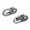 Non-Tarnish 304 Stainless Steel Fold Over Clasps, Oval, Stainless Steel Color, 19x9x3mm, Hole: 2x3.5mm