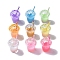 Luminous Translucent Resin Pendants, with Polymer Clay, ABS Imitation Pearl, Glow in the Dark Red Pearl Chaff Cup Charm, Mixed Color, 35x27x23mm, Hole: 2mm