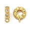 Brass Micro Pave Cubic Zirconia Tube Bails, Loop Bails, Bail Beads, Ring, Long-Lasting Plated, Rack Plating, Lead Free and Cadmium Free, Real 18K Gold Plated, 11.5x8.5x3mm, Hole: 1mm
