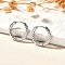 Non-Tarnish 304 Stainless Steel Grooved Hoop Earrings, Stainless Steel Color, 16.5x2.5mm, Pin: 1mm