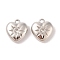 CCB Plastic Pendants, Heart with Sun, Platinum, 19x18x6mm, Hole: 2.5mm